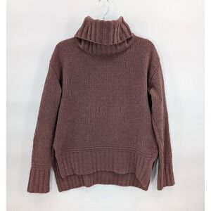 Attard State Chenille Sweater Jumper Mauve Taupe XS Chunky Turtle Neck Relaxed